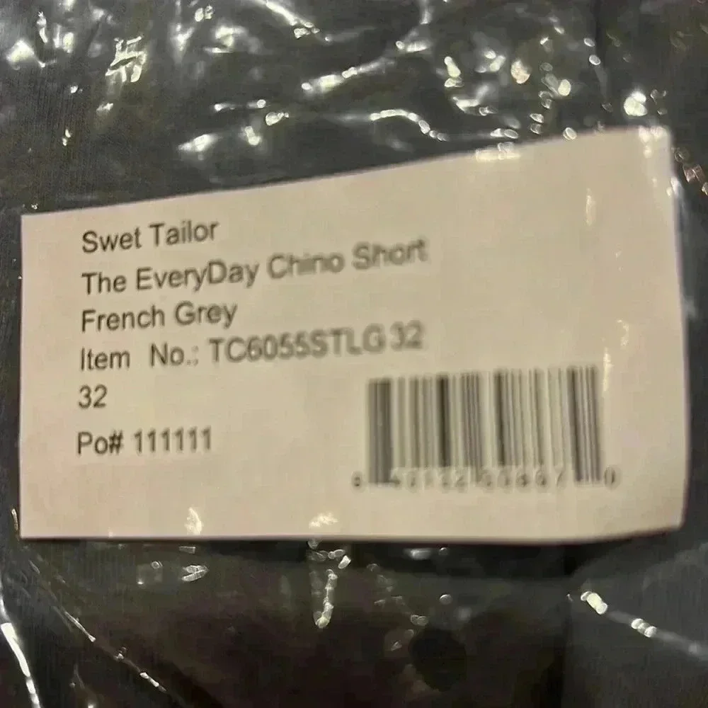 Swet Tailor The Everyday Chino Short French Gray NWT